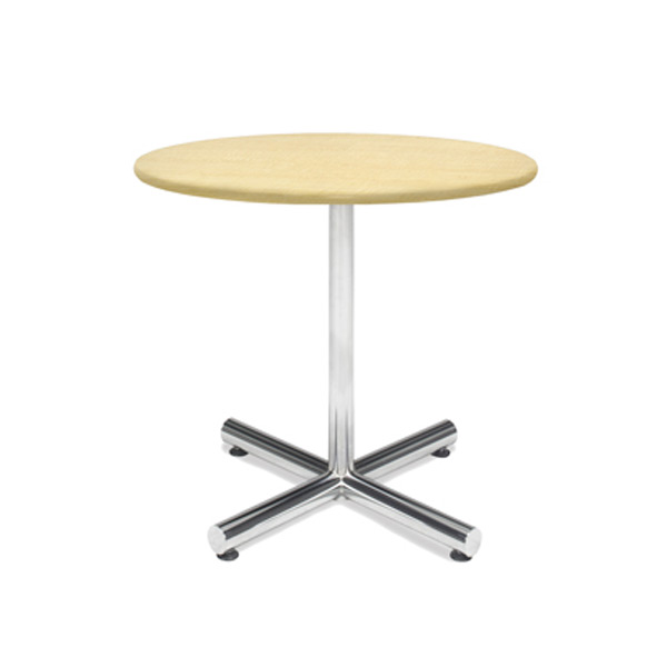 36″ Round Cafe Table - Maple with Chrome Base